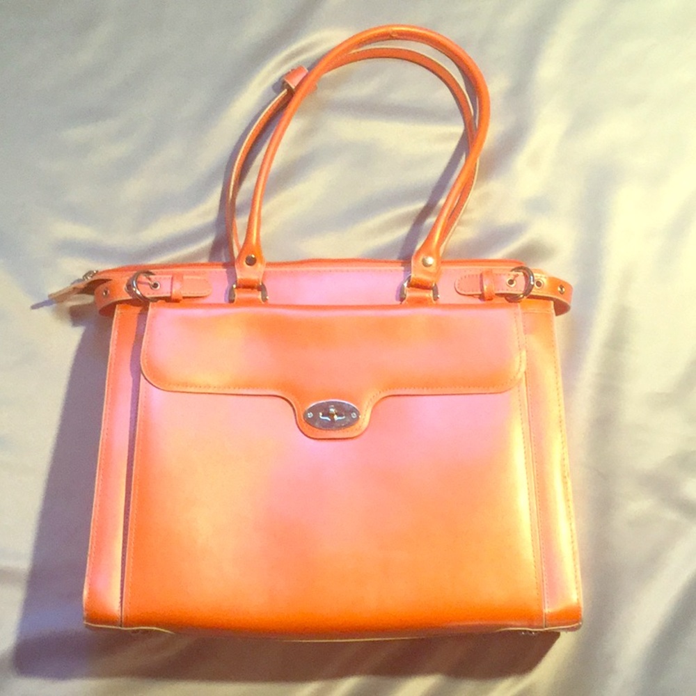 McKlein USA laptop bag briefcase vivid tangerine